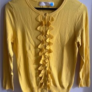 Anthropologie Sparrow Cardigan Women Medium Yellow Ruffle